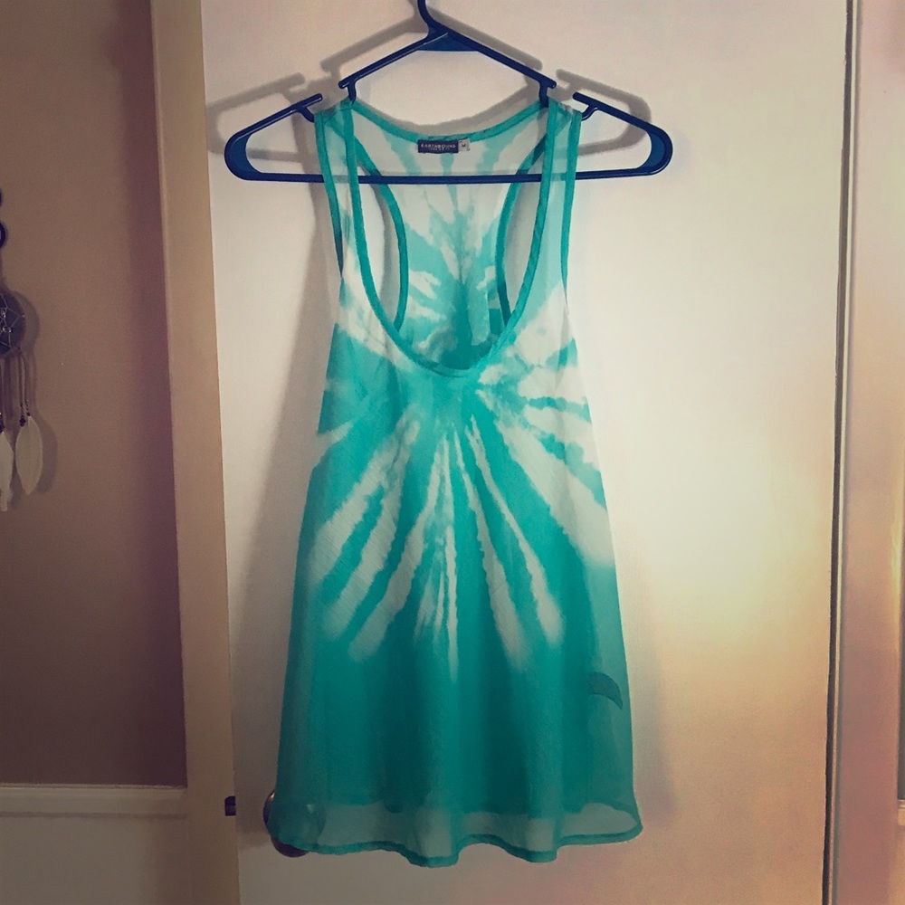 NWOT - Earthbound teal tie-dye top - Size M